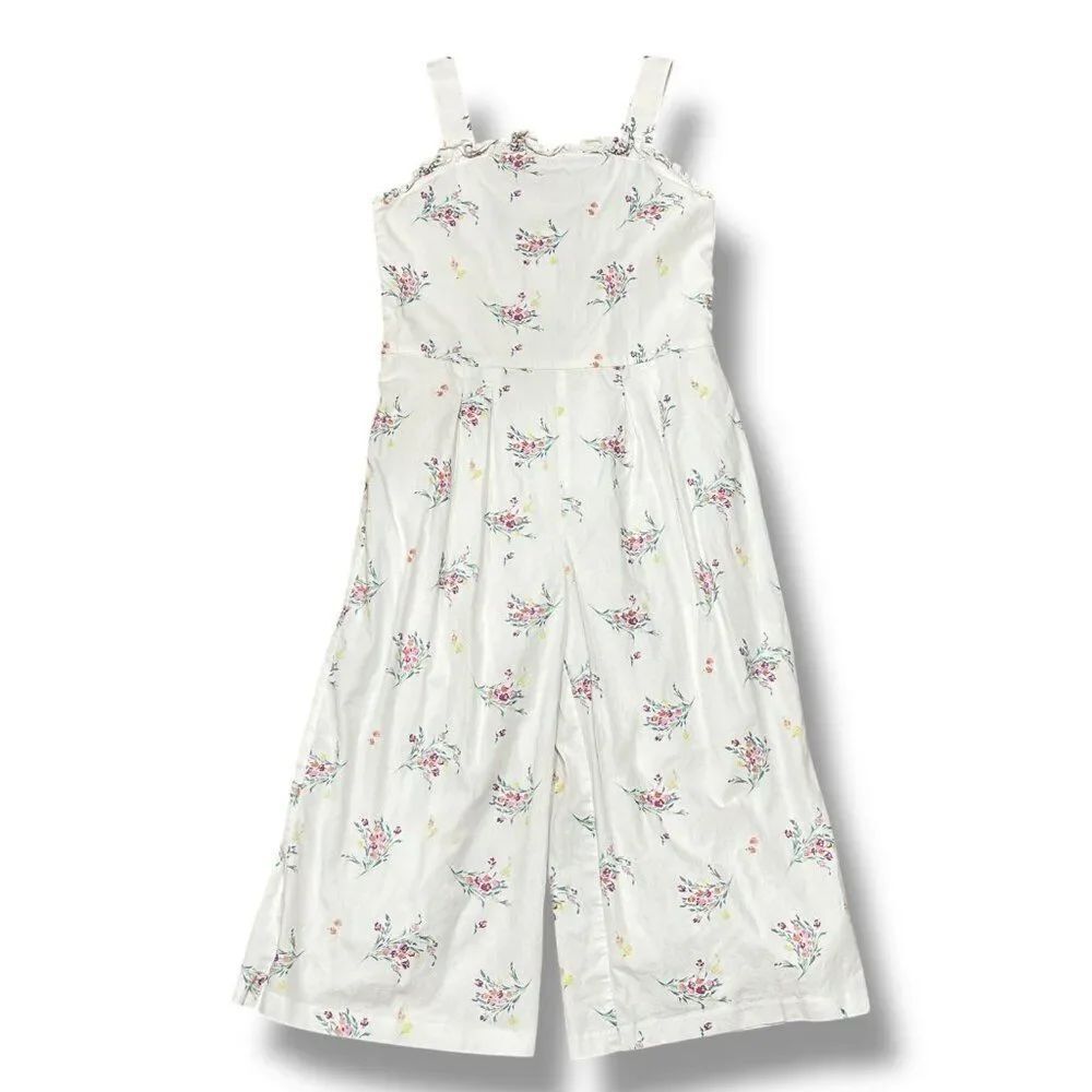 Janie and Jack White Floral Spring Sleeveless One Piece Romper Jumpsuit Size 6